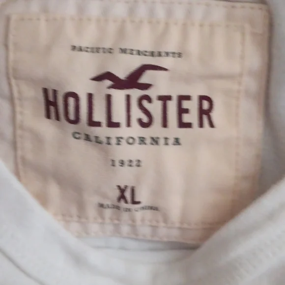 Hollister White Tee with Dark Logo and Seagull - Picture 2 of 4